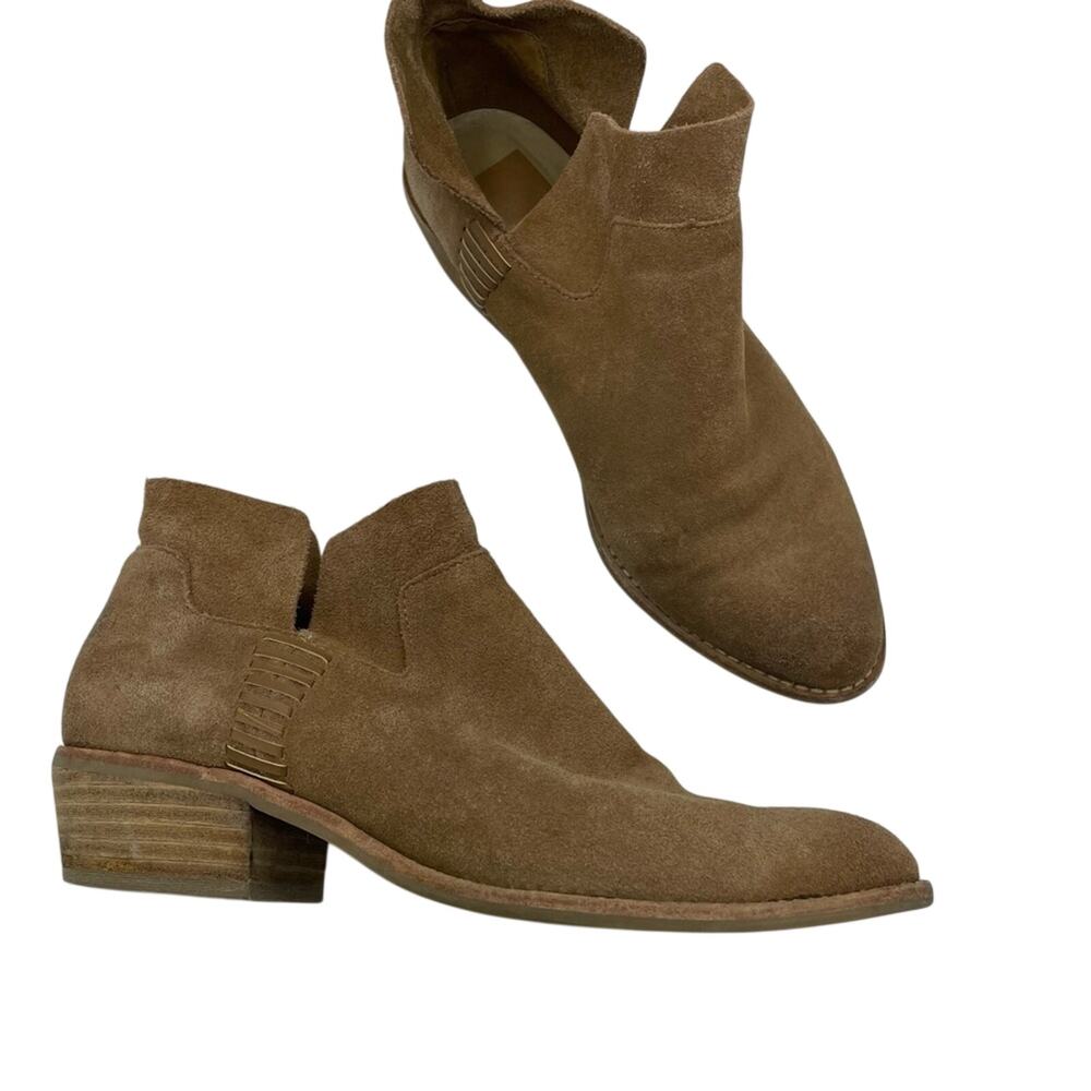 Dolce Vita Tan Soft Leather Ankle Boots Booties Womens 7.5 Fall Casual Classic